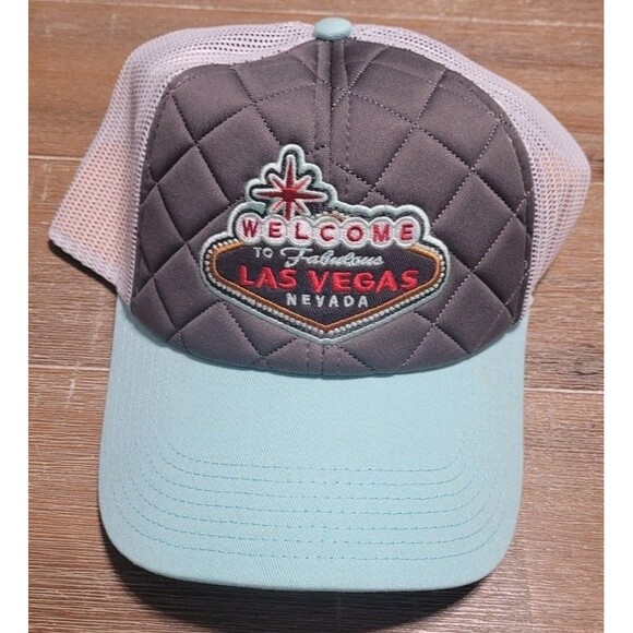 Welcome To Fabulous Las Vegas NEW Blue Gray White Trucker Hat Snapback Cap - Picture 1 of 6